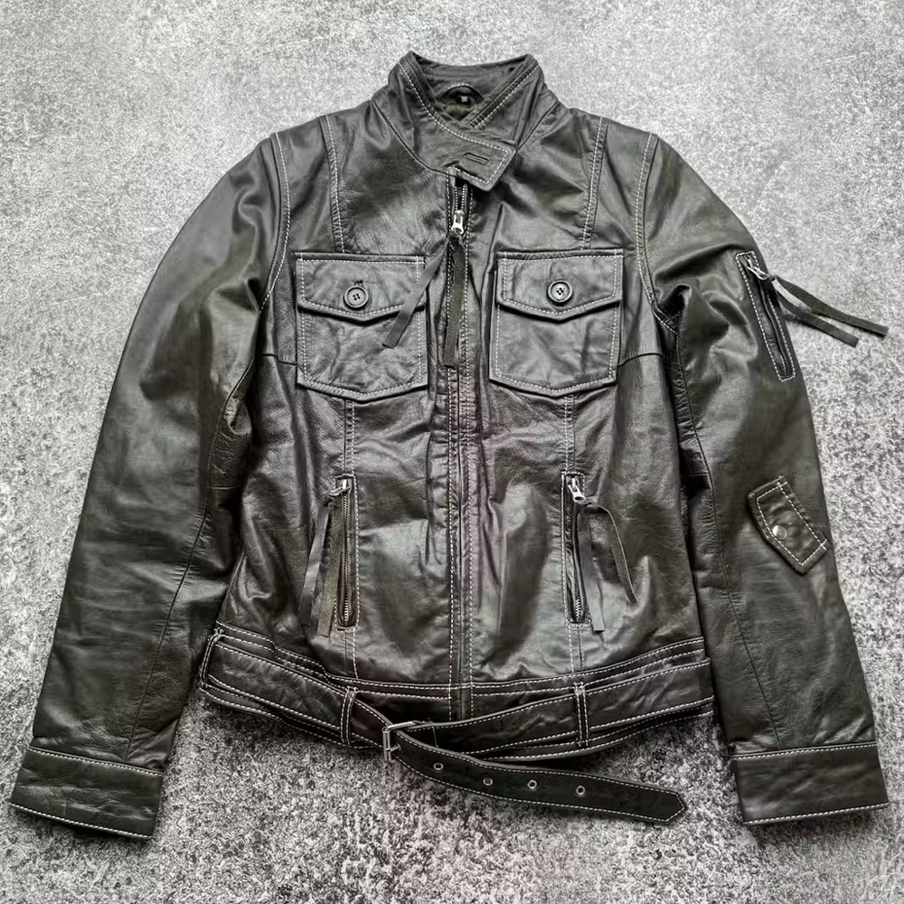 Vintage Leather Bomber Moto Jacket (Women’s XS / 36)
